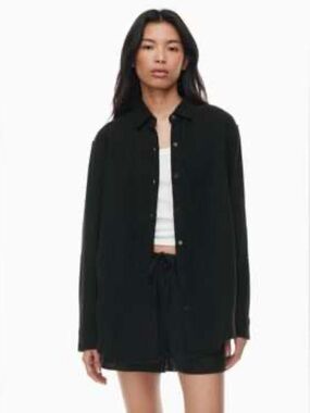 Wilfred Free Black Button-Up Corduroy Shirt